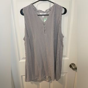 NWT 2X Market & Spruce Striped Sleeveless Blouse